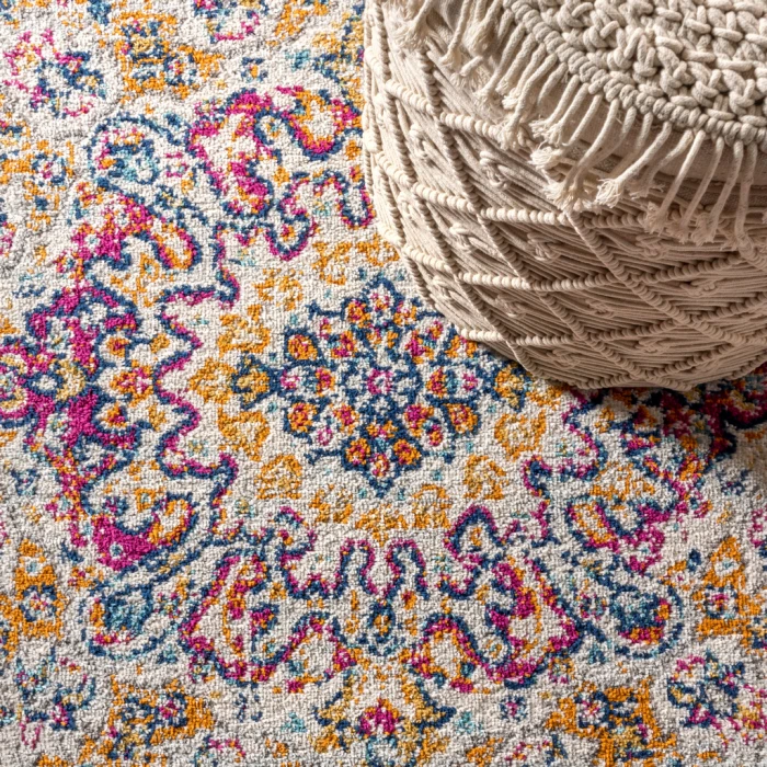 Bohemian FLAIR Boho Vintage Medallion Pink/Cream 3 ft. x 5 ft. Area Rug