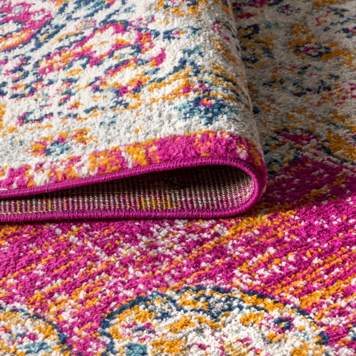 Bohemian FLAIR Boho Vintage Medallion Pink/Cream 3 ft. x 5 ft. Area Rug