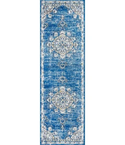 Jonathany Bohemian Flair BMF104B Blue/Cream Area Rug 2 ft. 3 in. X 8 ft. Runner
