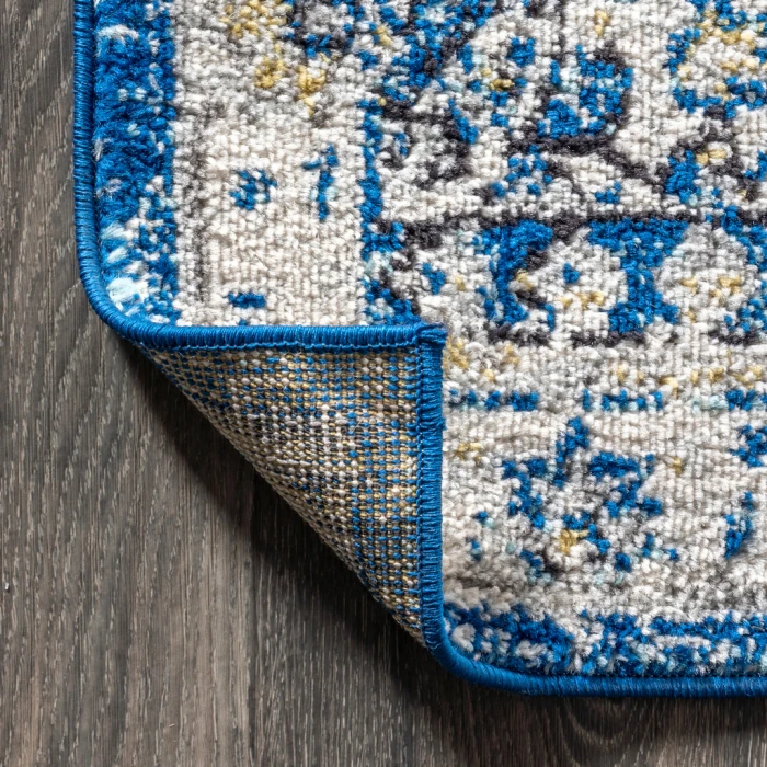 Bohemian FLAIR Boho Vintage Medallion Blue/Cream 3 ft. x 5 ft. Area Rug