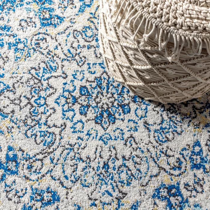 Bohemian FLAIR Boho Vintage Medallion Blue/Cream 3 ft. x 5 ft. Area Rug