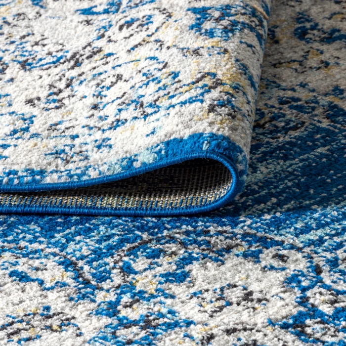 Bohemian FLAIR Boho Vintage Medallion Blue/Cream 3 ft. x 5 ft. Area Rug