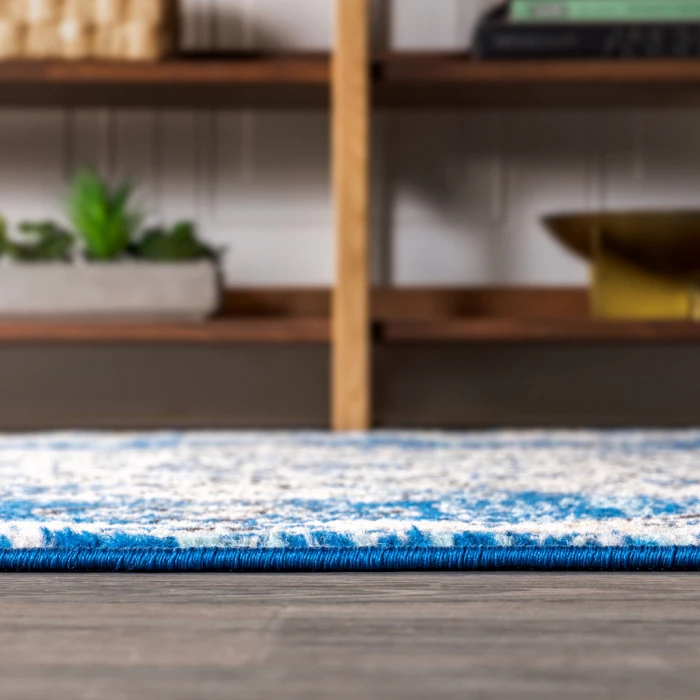 Bohemian FLAIR Boho Vintage Medallion Blue/Cream 3 ft. x 5 ft. Area Rug