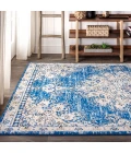 Bohemian FLAIR Boho Vintage Medallion Blue/Cream 3 ft. x 5 ft. Area Rug