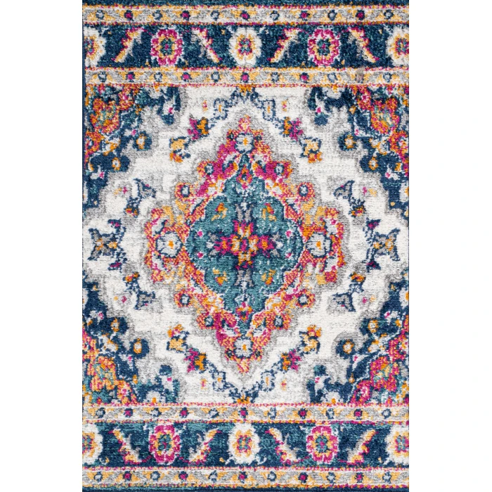Bohemian FLAIR Boho Vintage Medallion Blue/Multi 2 ft. x 3 ft. Area Rug