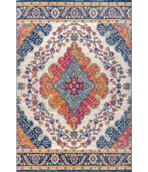 Bohemian FLAIR Boho Vintage Medallion Blue/Multi 8 ft. x 10 ft. Area Rug