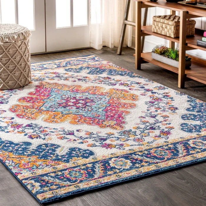 Bohemian FLAIR Boho Vintage Medallion Blue/Multi 6 ft. x 9 ft. Area Rug