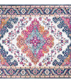 Jonathany Bohemian Flair BMF106A Blue/Multi Area Rug 4 ft. X 4 ft. Square