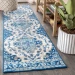 Jonathany Bohemian Flair BMF106B Cream/Blue Area Rug 2 ft. 3 in. X 10 ft. Runner