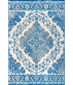 Jonathany Bohemian Flair BMF106B Cream/Blue Area Rug 8 ft. 8 in. X 12 ft. Rectangle