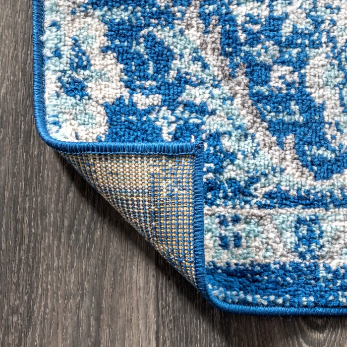 Bohemian FLAIR Boho Vintage Medallion Cream/Blue 8 ft. x 10 ft. Area Rug
