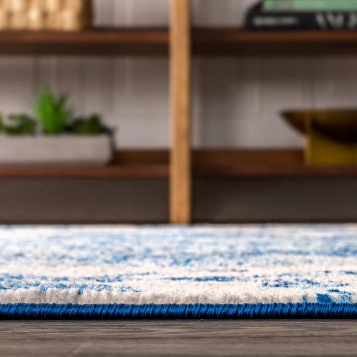 Bohemian FLAIR Boho Vintage Medallion Cream/Blue 8 ft. x 10 ft. Area Rug