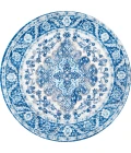 Bohemian FLAIR Boho Vintage Medallion Cream/Blue 5' Round Area Rug