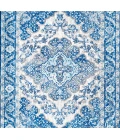Bohemian FLAIR Boho Vintage Medallion Cream/Blue 5' Square Area Rug