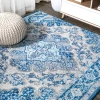 Jonathany Bohemian Flair BMF106B Cream/Blue Area Rug 5 ft. 3 in. X 5 ft. 3 in. Square