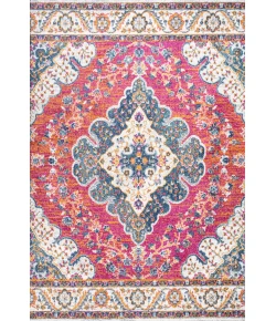 Jonathany Bohemian Flair BMF106C Fuchsia/White Area Rug 7 ft. 8 in. X 10 ft. Rectangle