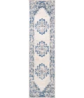 Inigo Cottage Medallion Blue/Gray 2 ft. x 8 ft. Runner Rug