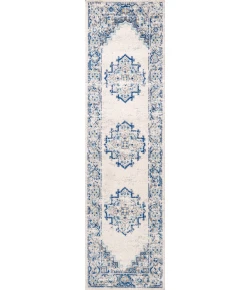 Jonathany Bohemian Flair BMF107A Blue/Gray Area Rug 2 ft. 3 in. X 8 ft. Runner