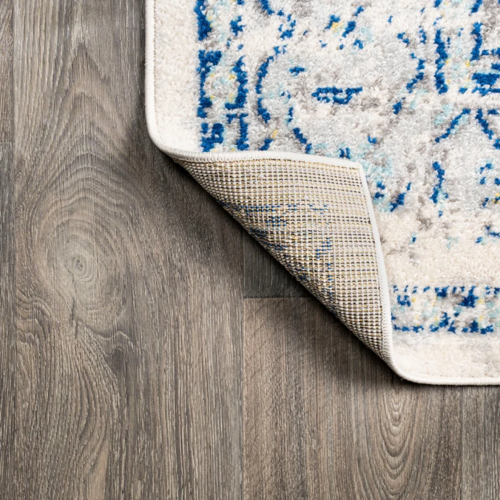 Inigo Cottage Medallion Blue/Gray 5 ft. x 8 ft. Area Rug