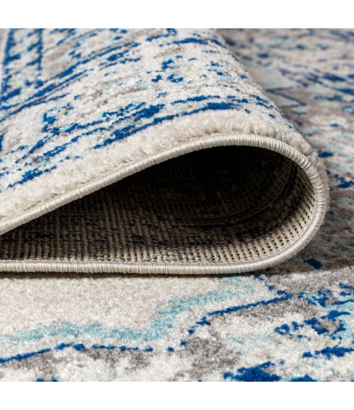 Inigo Cottage Medallion Blue/Gray 2 ft. x 8 ft. Runner Rug