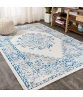 Inigo Cottage Medallion Blue/Gray 8 ft. x 10 ft. Area Rug