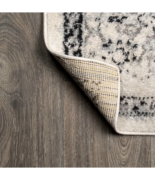 Inigo Cottage Medallion Dark Gray/Cream 4 ft. x 6 ft. Area Rug