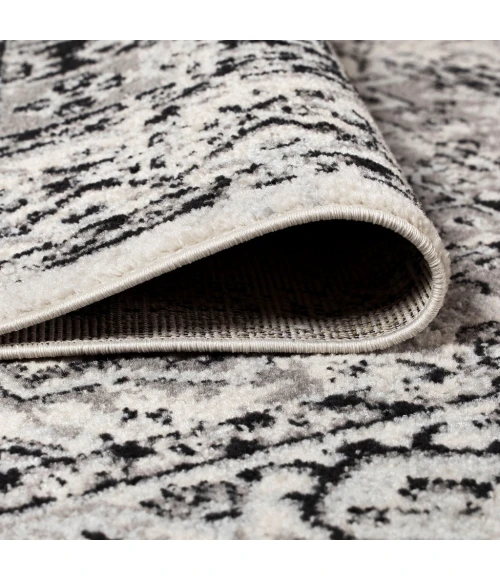 Inigo Cottage Medallion Dark Gray/Cream 4 ft. x 6 ft. Area Rug