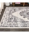 Inigo Cottage Medallion Dark Gray/Cream 4 ft. x 6 ft. Area Rug