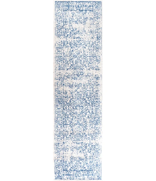 Azul Filigree Cream/Blue 2 ft. x 8 ft. Runner Rug