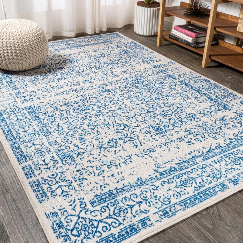 Azul Filigree Cream/Blue 4 ft. x 6 ft. Area Rug