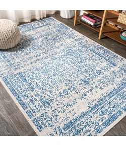 Jonathany Bohemian Flair BMF108A Cream/Blue Area Rug 4 ft. X 6 ft. Rectangle