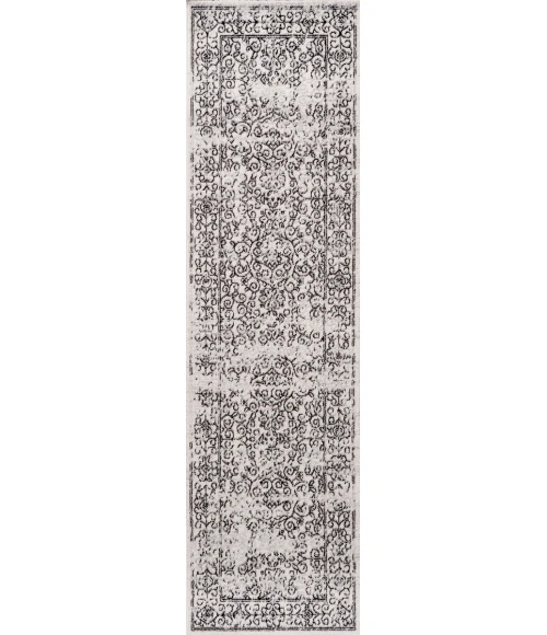 Ferro Filigree Gray/Black 2 ft. x 8 ft. Runner Rug