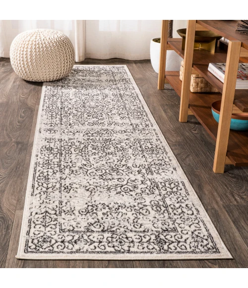 Ferro Filigree Gray/Black 2 ft. x 8 ft. Runner Rug