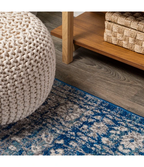 Scala Ornate Bohemian Medallion Blue/Dark Gray 3 ft. x 5 ft. Area Rug