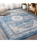 Scala Ornate Bohemian Medallion Blue/Dark Gray 3 ft. x 5 ft. Area Rug