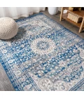 Scala Ornate Bohemian Medallion Blue/Dark Gray 3 ft. x 5 ft. Area Rug