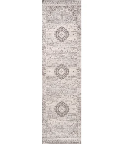Jonathany Bohemian Flair BMF109B Gray/Cream Area Rug 2 ft. 3 in. X 8 ft. Runner