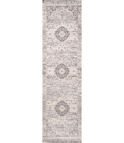 Scala Ornate Bohemian Medallion Gray/Cream 2 ft. x 8 ft. Runner Rug