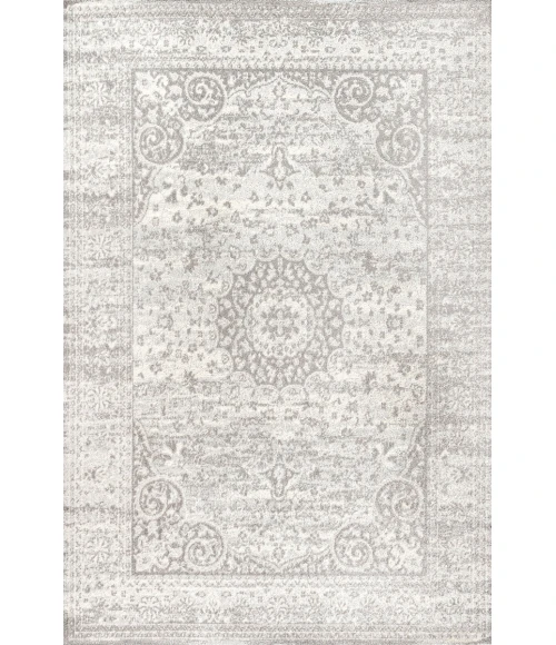 Scala Ornate Bohemian Medallion Gray/Cream 8 ft. x 10 ft. Area Rug