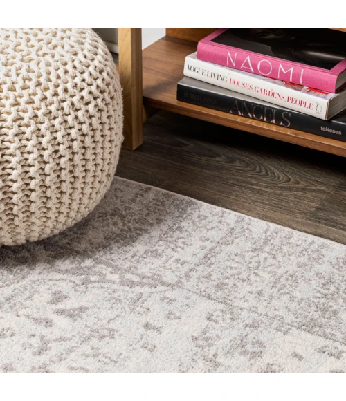 Scala Ornate Bohemian Medallion Gray/Cream 8 ft. x 10 ft. Area Rug