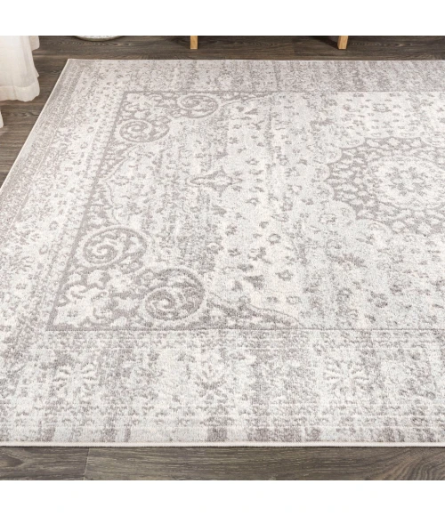 Scala Ornate Bohemian Medallion Gray/Cream 8 ft. x 10 ft. Area Rug
