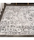 Denia Ornate Geometric Medallion Dark Gray 4 ft. x 6 ft. Area Rug