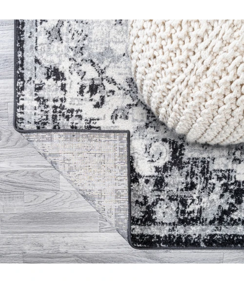 Anaise Ornate Boho Medallion Gray/Black/Cream 4 ft. x 6 ft. Area Rug