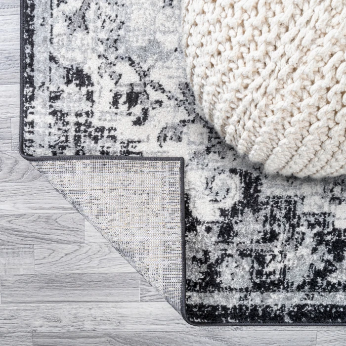 Anaise Ornate Boho Medallion Gray/Black/Cream 5 ft. x 8 ft. Area Rug