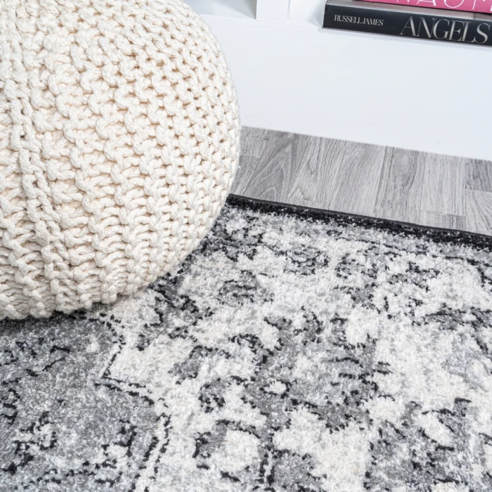 Anaise Ornate Boho Medallion Gray/Black/Cream 5 ft. x 8 ft. Area Rug
