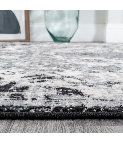 Anaise Ornate Boho Medallion Gray/Black/Cream 2 ft. x 8 ft. Runner Rug