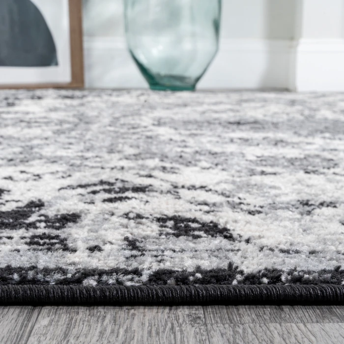 Anaise Ornate Boho Medallion Gray/Black/Cream 2 ft. x 8 ft. Runner Rug