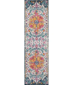 Jonathany Bohemian Flair BMF112B Orange/Fuchsia/Blue/Cream Area Rug 2 ft. 3 in. X 8 ft. Runner