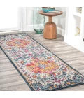 Anaise Ornate Boho Medallion Orange/Fuchsia/Blue/Cream 2 ft. x 8 ft. Runner Rug