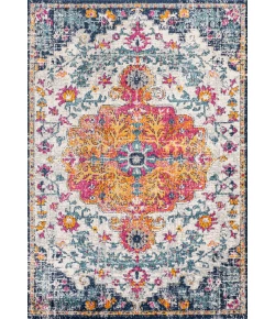 Jonathany Bohemian Flair BMF112B Orange/Fuchsia/Blue/Cream Area Rug 7 ft. 8 in. X 10 ft. Rectangle